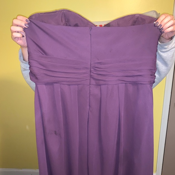 David’s Bridal F14847 Strapless Purple Short Dress - Picture 2 of 5